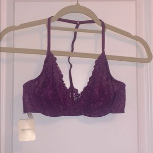 FREE PEOPLE purple lace racer back bra